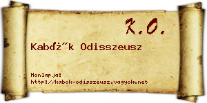 Kabók Odisszeusz névjegykártya